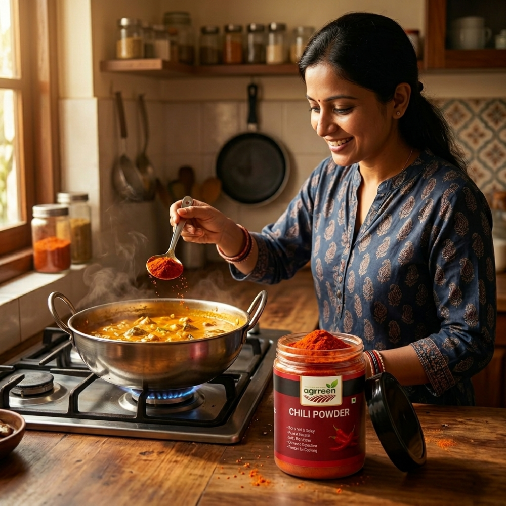 AGRREEN Guntur Red Chilli Powder 200g | GI Tag Certified Guntur Mirch | Authentic Andhra Spice