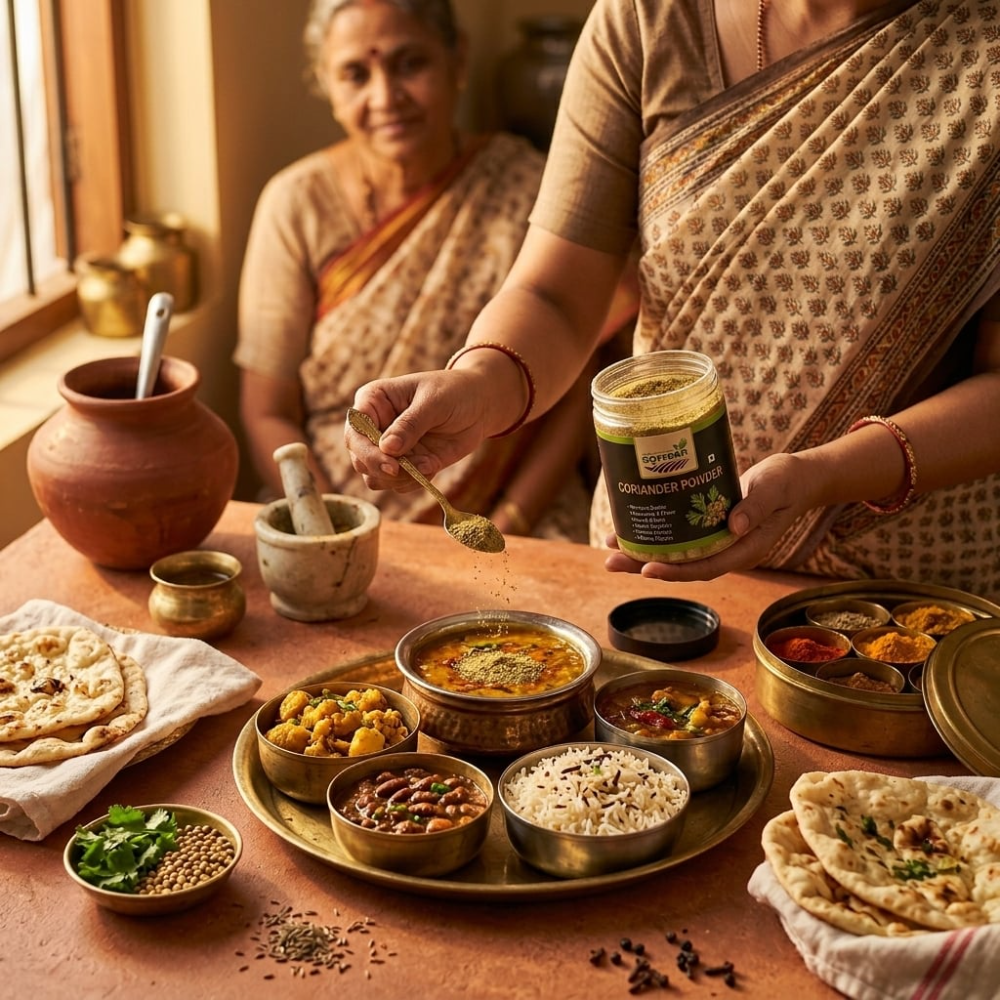 AGRREEN Coriander Powder 50g | Fresh Aromatic Dhaniya | Farm Sourced Pure Ground Masala FSSAI Certified