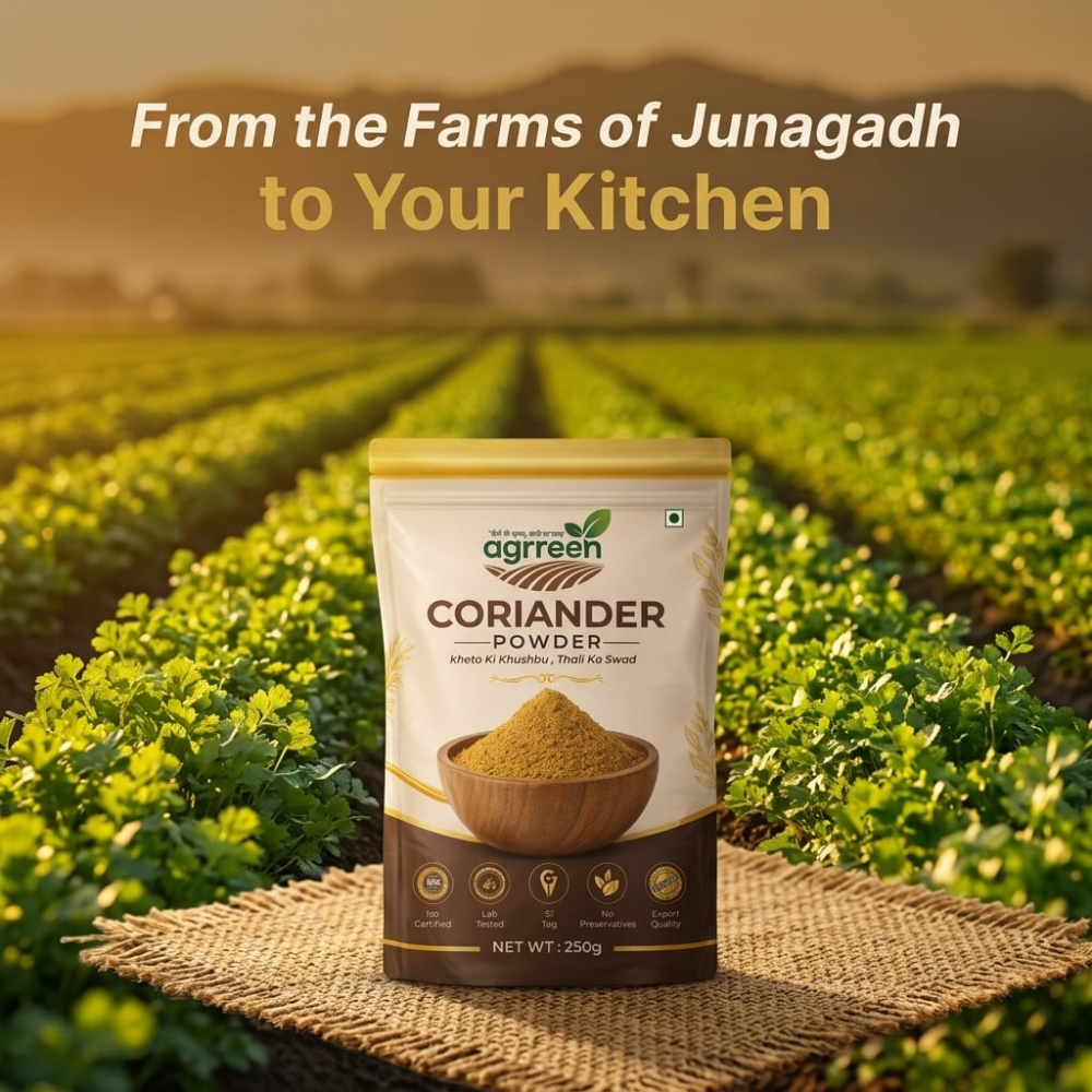 AGRREEN Coriander Powder 500g | Bulk Pure Dhaniya | Freshly Ground Farm Direct Masala FSSAI Approved | GI Tag Product